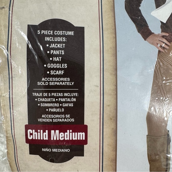 Amelia Earhart costume NEW child M 8-10 Halloween jacket pants hat goggles scarf - Picture 3 of 11